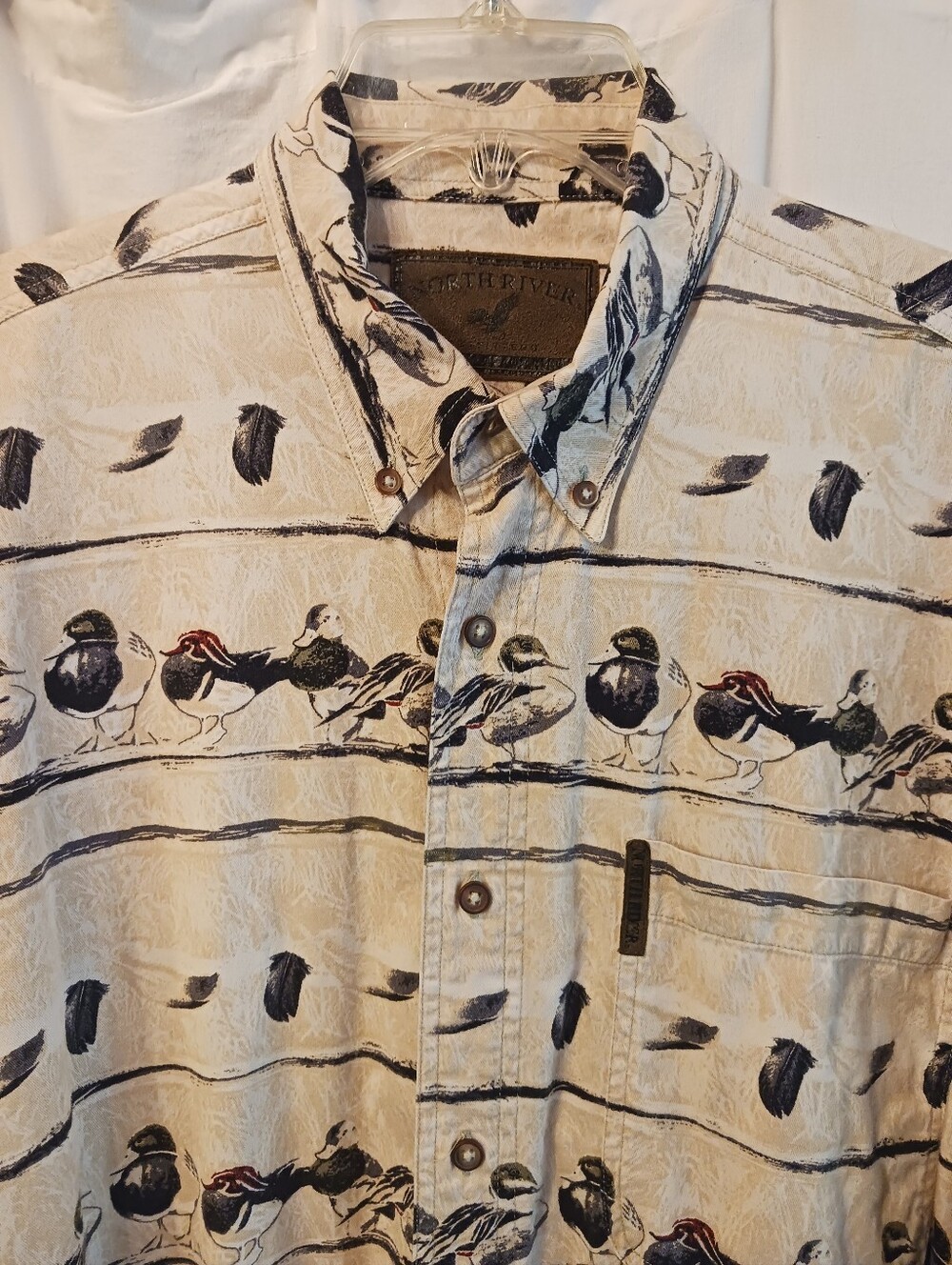 Vintage North River Outfitters Mens L Cotton Longsleeve Button Down Duck Hunter
